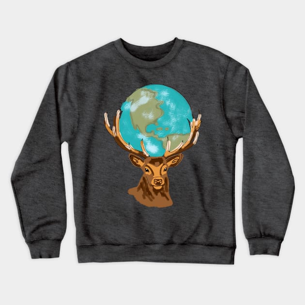 Dear Deer Crewneck Sweatshirt by ckaya